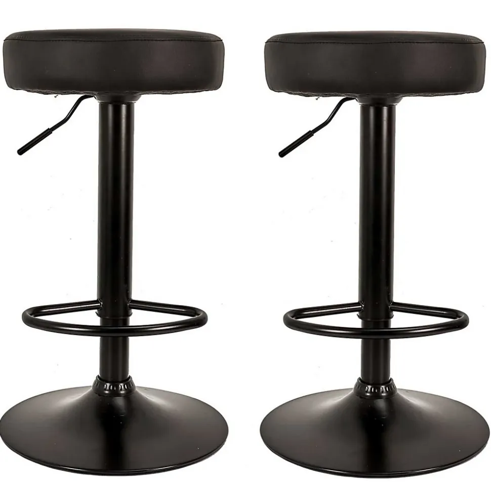 Lot de 2 Tabourets de bar hauteur réglable en simili
