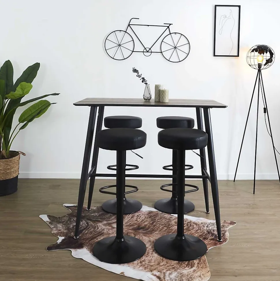 Lot de 2 Tabourets de bar hauteur réglable en simili