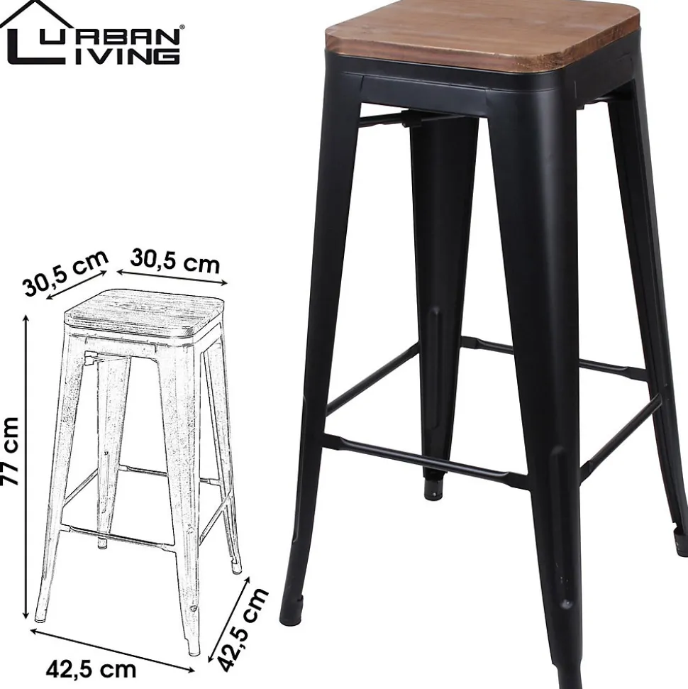 Lot de 4 Tabourets de bar vintage Liv