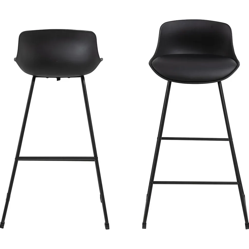 Lot de 2 tabourets de bar en polypropylène et métal