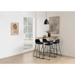 Lot de 2 tabourets de bar en polypropylène et métal