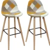 Lot de 2 Tabourets de bar Patchwork