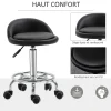 Lot de 2 tabourets de travail massage réglables - dossier ergonomique - acier chromé PU noir