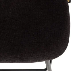 Lot de 2 tabourets d'ilot assise tissu noir dossier effet cannage