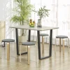 Lot de 4 tabourets empilables assise rembourrée dia.40 x H.45 cm bois clair gris