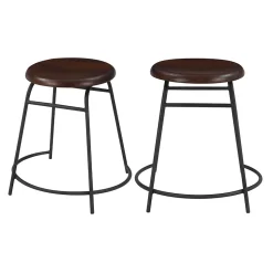 Lot de 2 tabourets en bois foncé - Barney