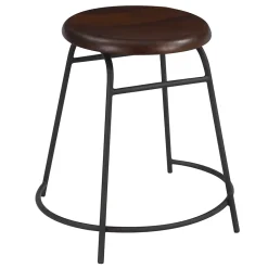 Lot de 2 tabourets en bois foncé - Barney