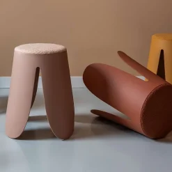 Lot de 3 tabourets Keystone avec assise en peluche