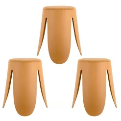 Lot de 3 tabourets Keystone avec assise en peluche