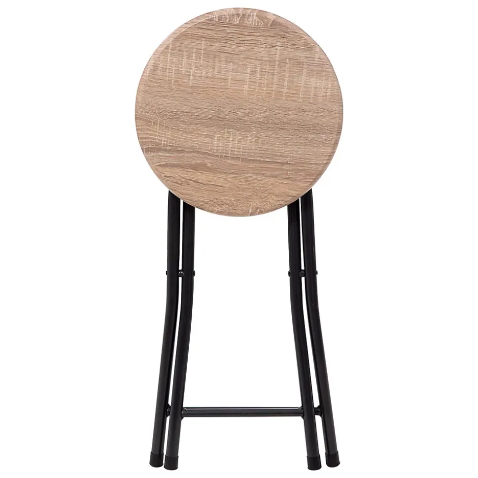 Lot de 10 Tabourets pliants en métal et MDF