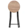 Lot de 2 Tabourets pliants en métal et MDF