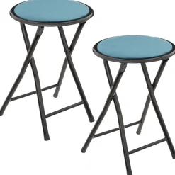 Lot de 2 Tabourets pliants avec effet velours
