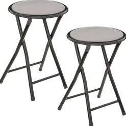 Lot de 2 Tabourets pliants avec effet velours