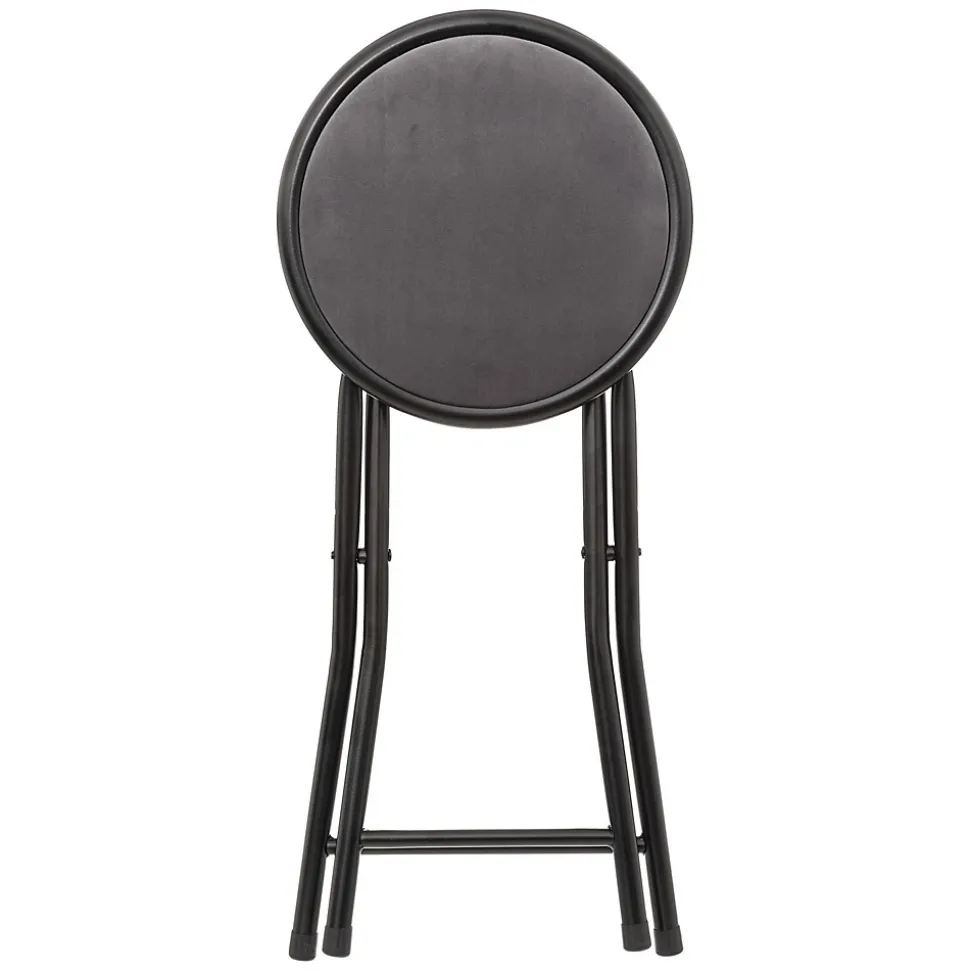 Lot de 2 Tabourets pliants avec effet velours