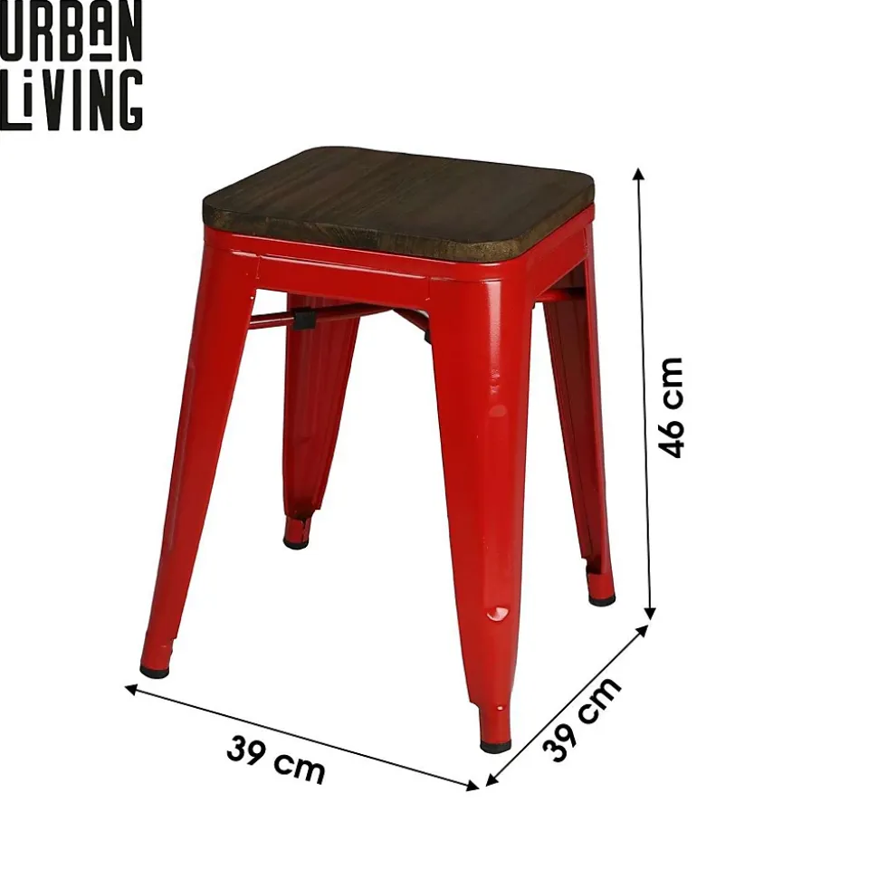 Lot de 4 tabourets vintage Liv H46 cm - Rouge