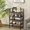 Lot de 2 étagère de Rangement à 2 Niveaux, étagère à échelle Empilable à Style Industriel pour Salon, 54 x 32 x 52 cm