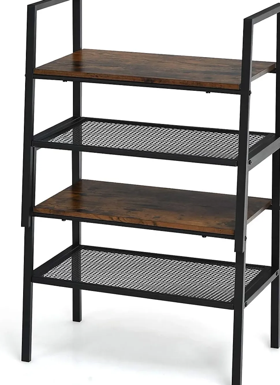 Lot de 2 étagère de Rangement à 2 Niveaux, étagère à échelle Empilable à Style Industriel pour Salon, 54 x 32 x 52 cm