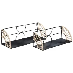 Lot de 2 étagères Mileva en métal L37/42cm noir - Atmosphera