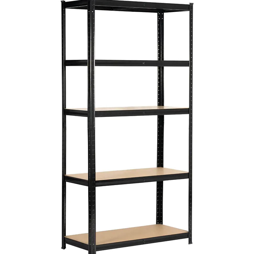 Lot de 2 étagères modulables 90 cm acier noirci charge maximale 875kg - L90xP40xH180 cm
