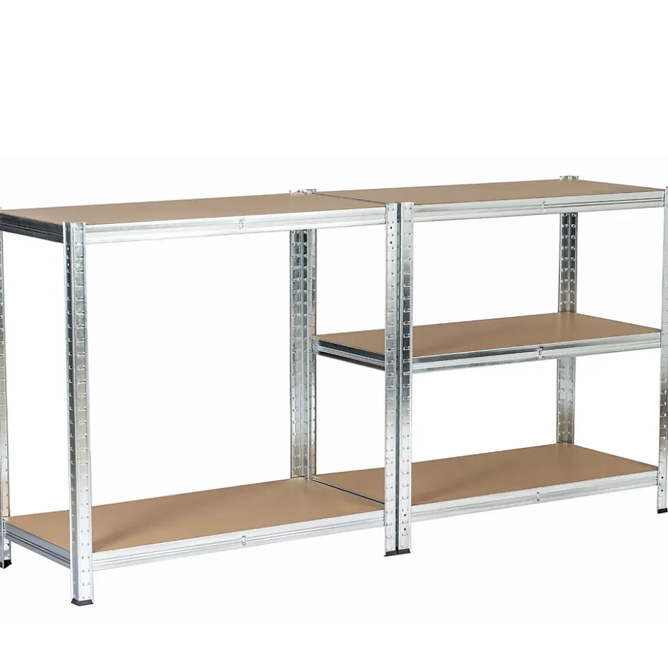 Lot de 2 étagères modulables 90 cm acier galvanisé charge maximale 875kg - L90xP40xH180 cm