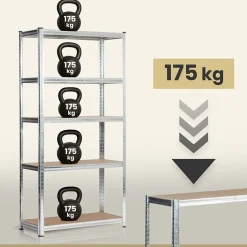 Lot de 2 étagères modulables 90 cm acier galvanisé charge maximale 875kg - L90xP40xH180 cm