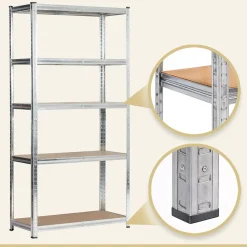 Lot de 2 étagères modulables 90 cm acier galvanisé charge maximale 875kg - L90xP40xH180 cm