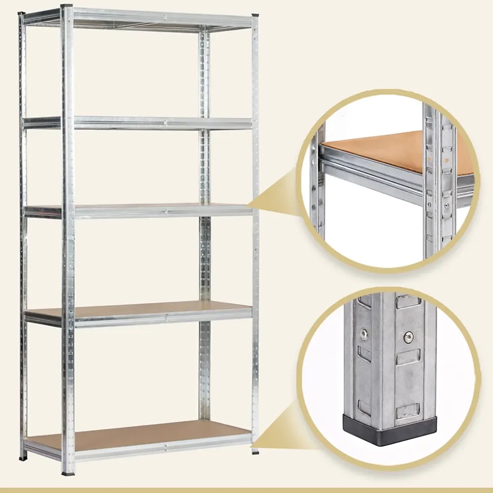 Lot de 2 étagères modulables 90 cm acier galvanisé charge maximale 875kg - L90xP40xH180 cm