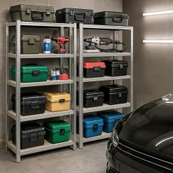 Lot de 2 étagères modulables 90 cm acier galvanisé charge maximale 875kg - L90xP40xH180 cm