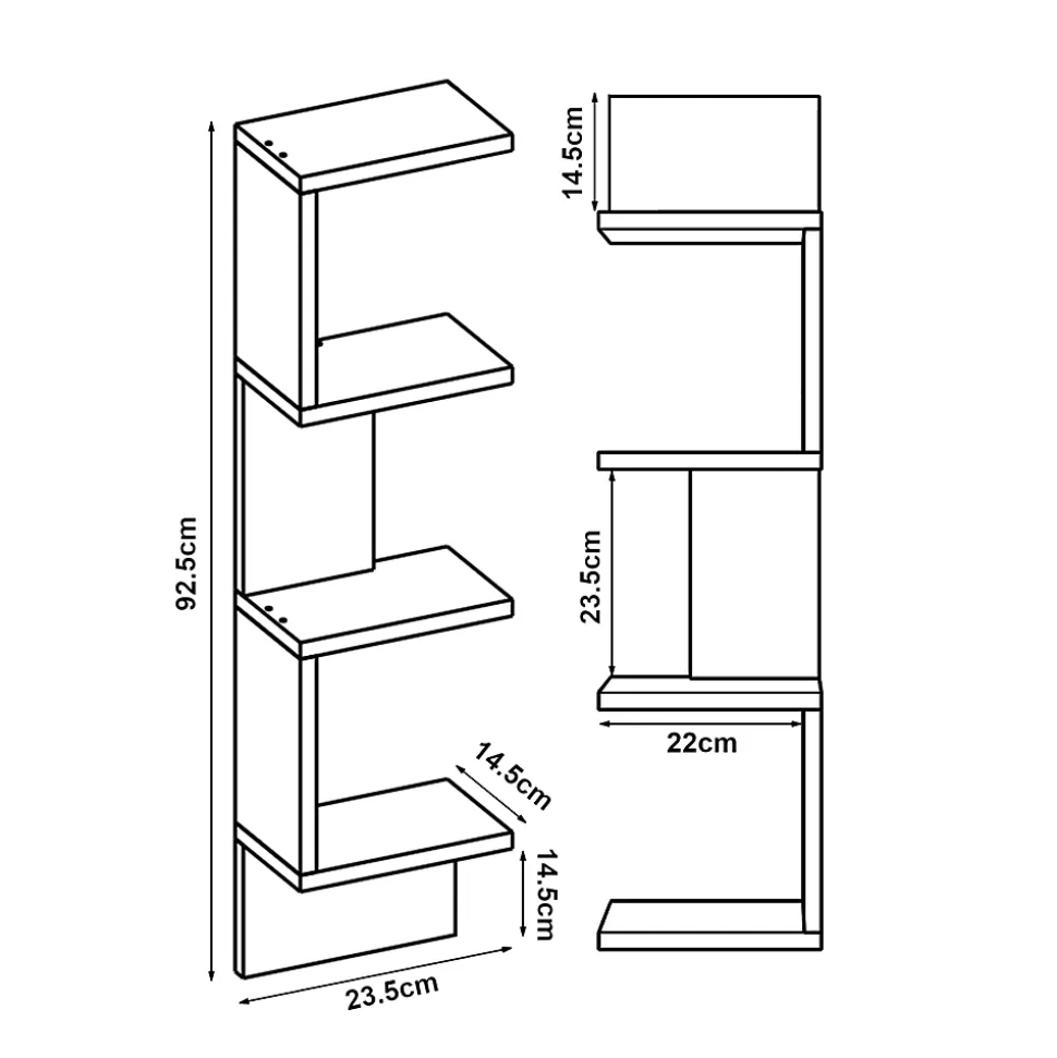 Lot de 2 étagères murales Omn 93 x 24 x 15 cm blanc / effet bois en.casa