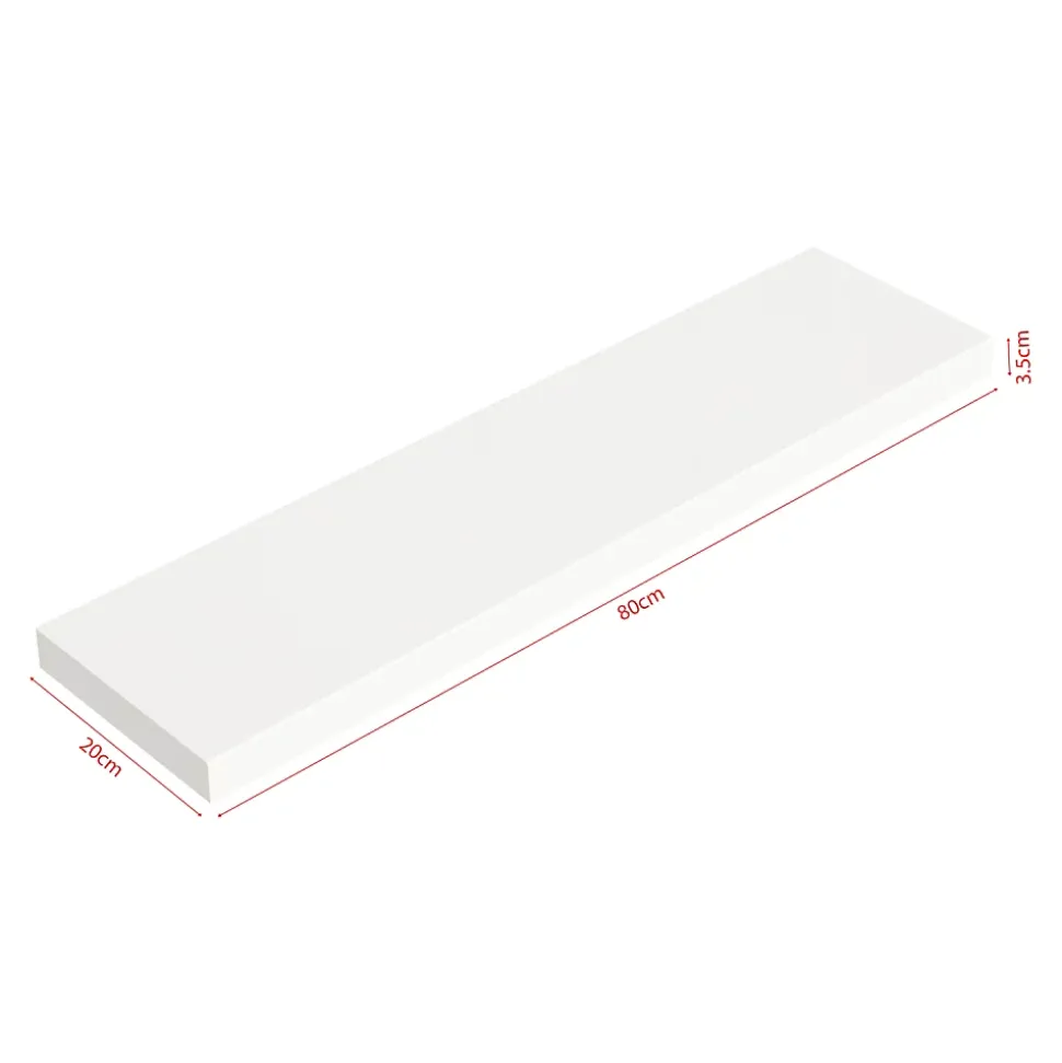 Lot de 2 étagères murales Stranda 80 x 20 x 4 cm blanc en.casa