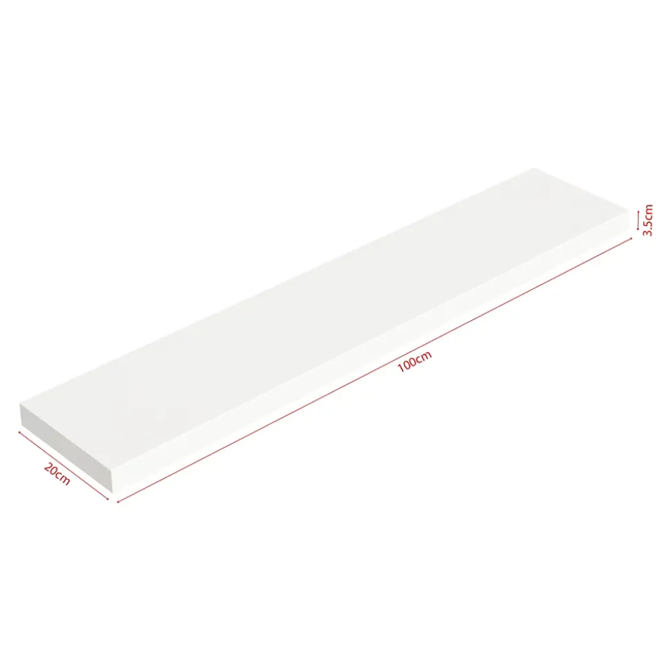 Lot de 2 étagères murales Stranda 100 x 20 x 4 cm blanc en.casa