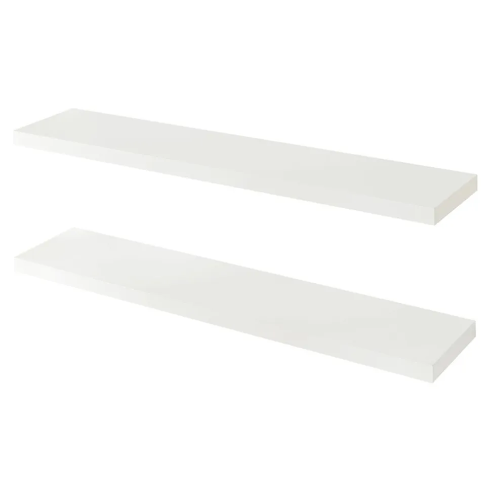 Lot de 2 étagères murales Stranda 100 x 20 x 4 cm blanc en.casa