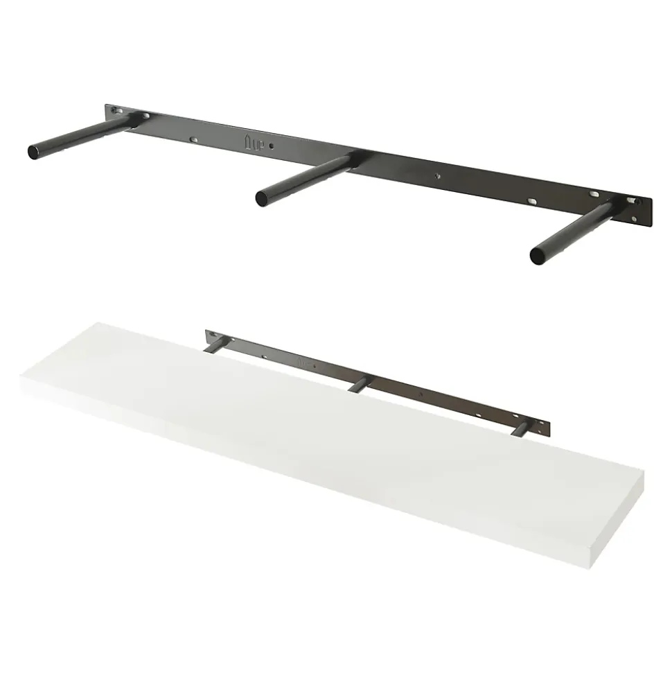 Lot de 2 étagères murales Stranda 100 x 20 x 4 cm blanc en.casa