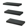 Lot de 3 étagères murales Stranda 38 x 17 x 4 cm noir en.casa