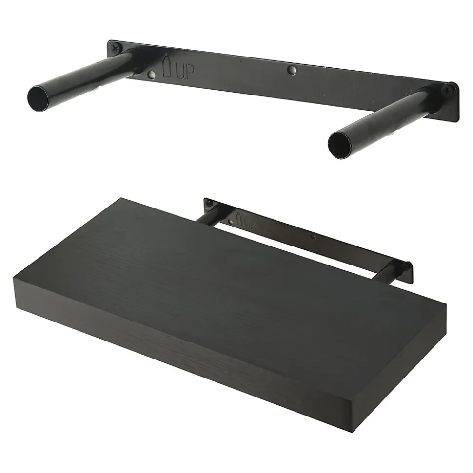 Lot de 3 étagères murales Stranda 38 x 17 x 4 cm noir en.casa