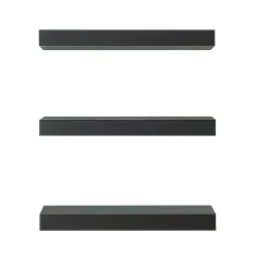 Lot de 3 étagères murales Stranda 38 x 17 x 4 cm noir en.casa