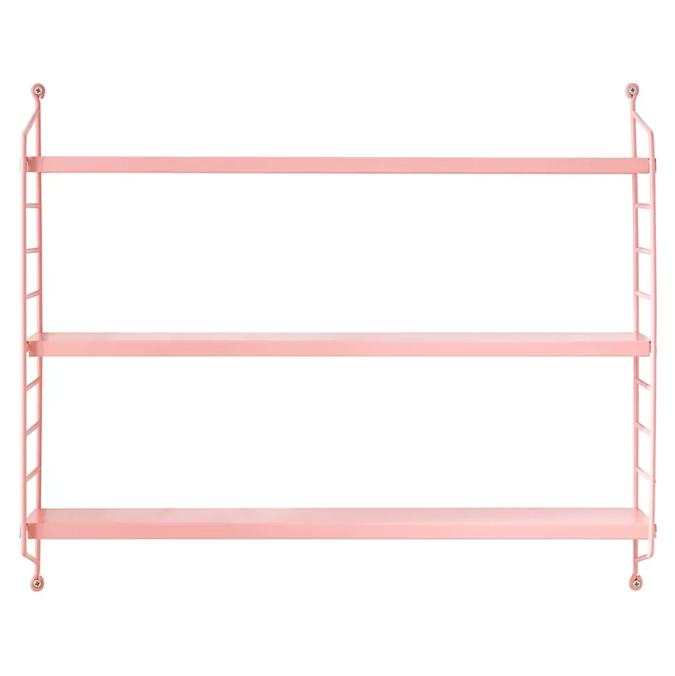 Lot de 2 étagères murales Strängnäs acier 50 x 60 x 15 cm rose en.casa
