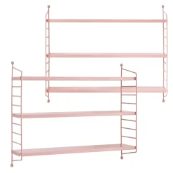 Lot de 2 étagères murales Strängnäs acier 50 x 60 x 15 cm rose en.casa