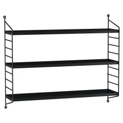 Lot de 2 étagères murales Strängnäs acier 50 x 60 x 15 cm noir en.casa