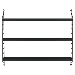 Lot de 3 étagères murales Strängnäs acier 50 x 60 x 15 cm noir en.casa