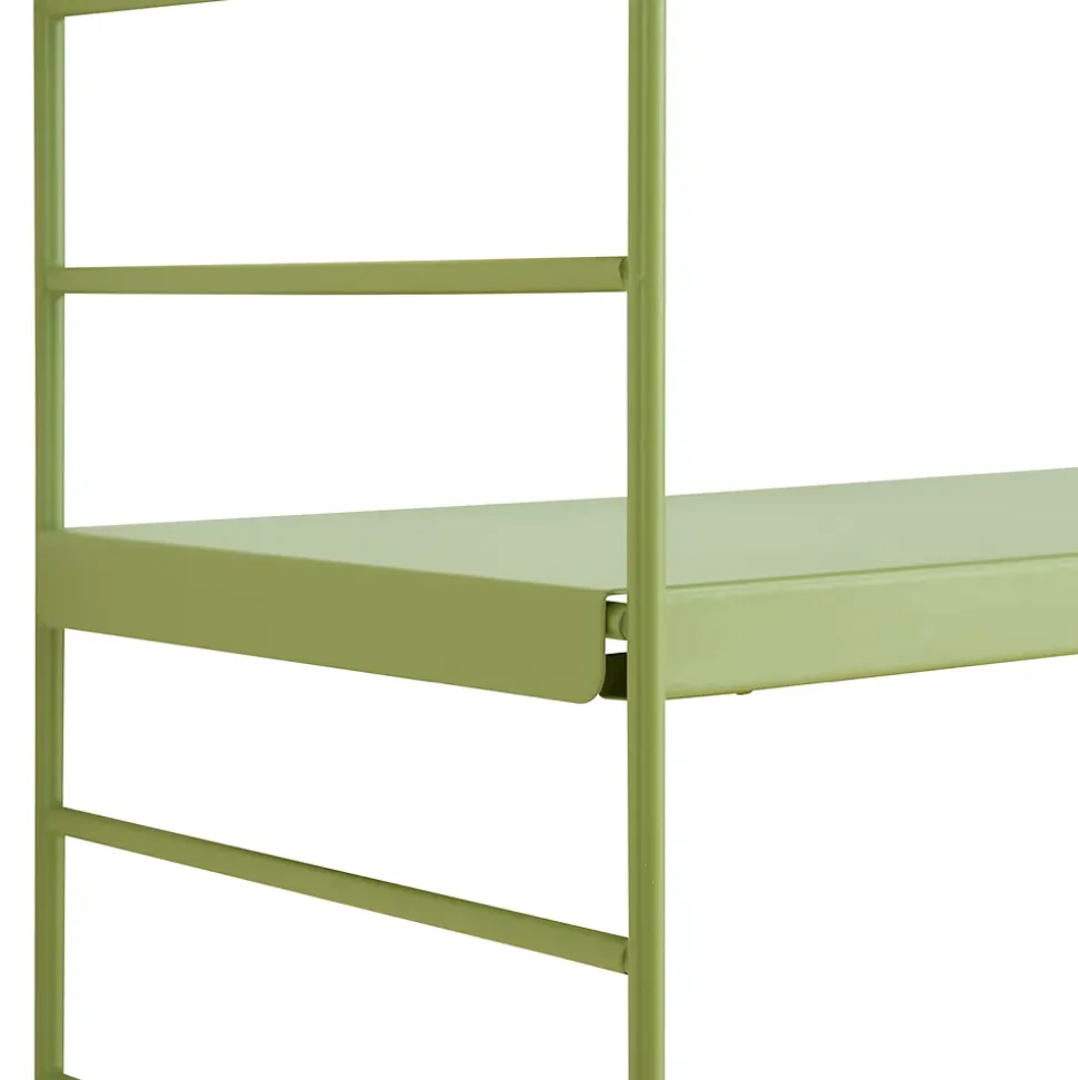 Lot de 2 étagères murales Strängnäs acier 50 x 60 x 15 cm olive en.casa