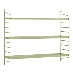 Lot de 2 étagères murales Strängnäs acier 50 x 60 x 15 cm olive en.casa