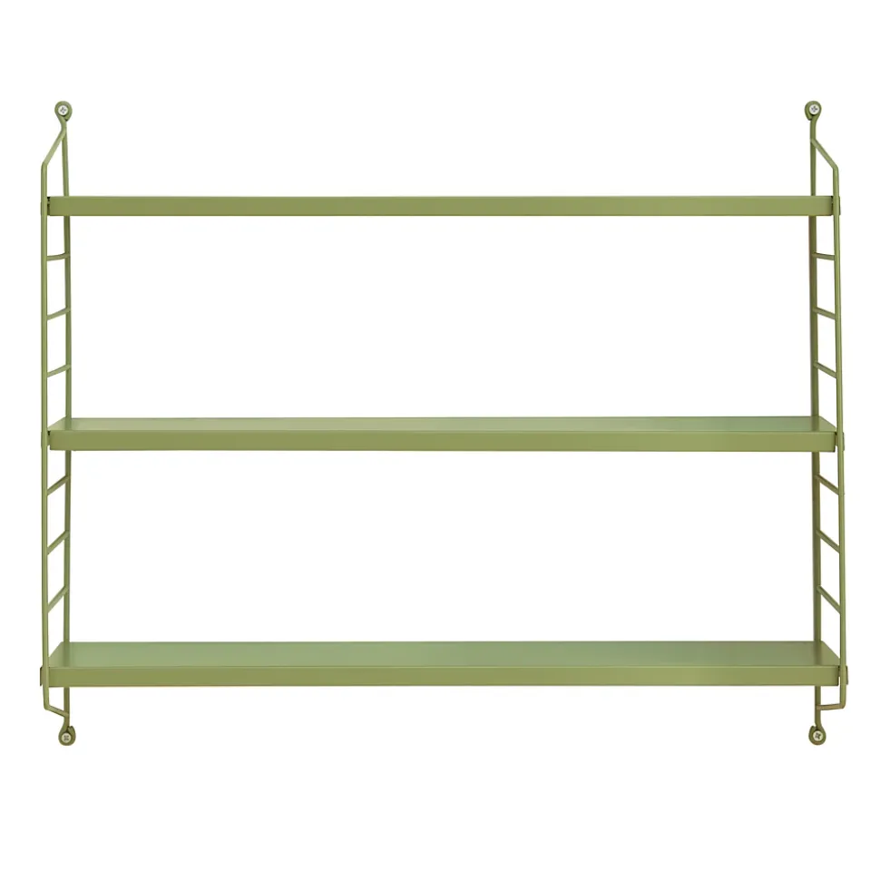 Lot de 2 étagères murales Strängnäs acier 50 x 60 x 15 cm olive en.casa