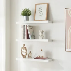 Lot de 3 étagères murales Stranda 60 x 20 x 4 cm blanc en.casa