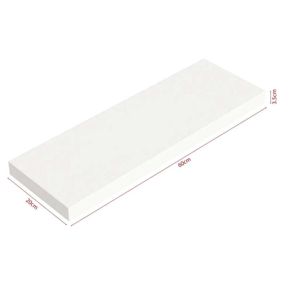 Lot de 3 étagères murales Stranda 60 x 20 x 4 cm blanc en.casa