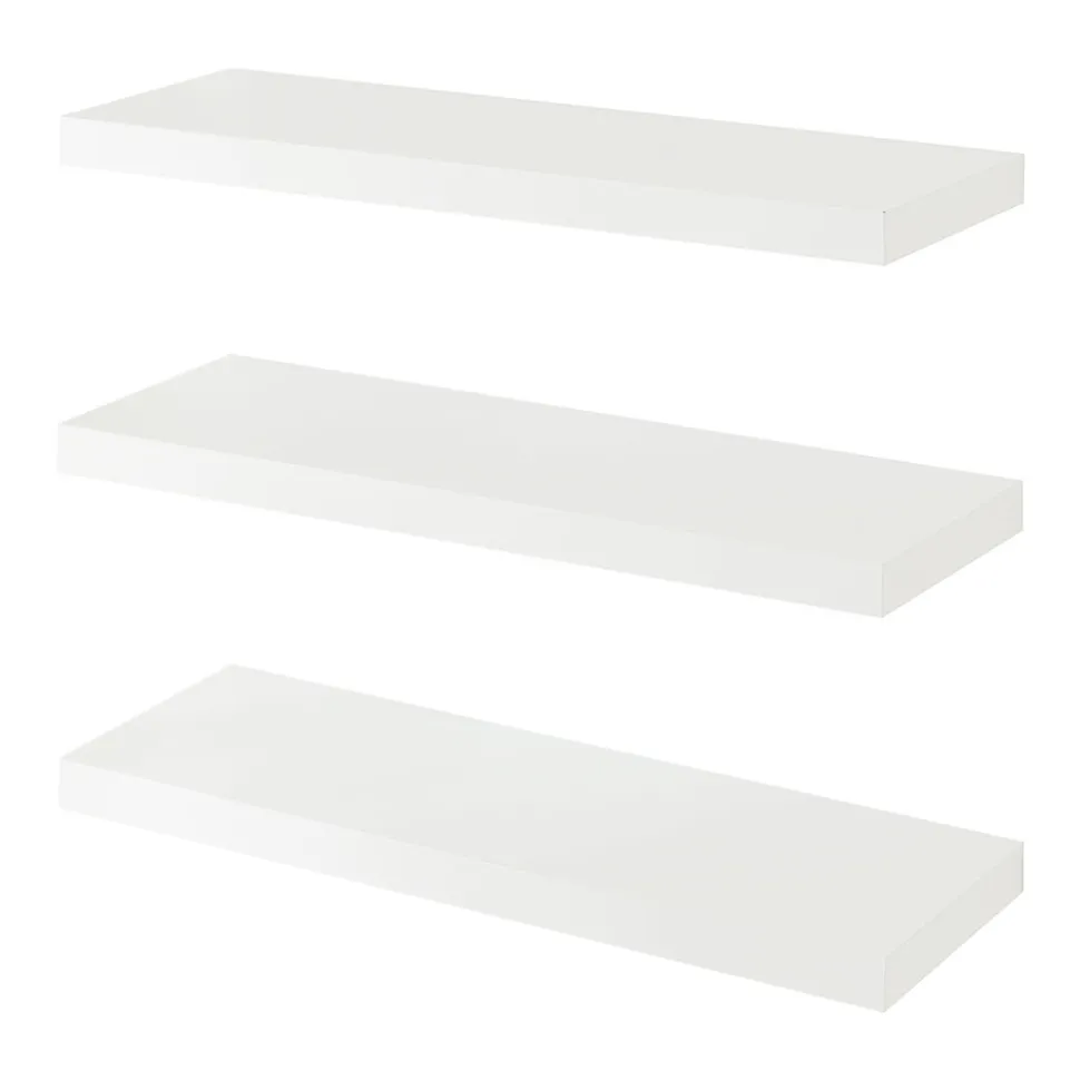 Lot de 3 étagères murales Stranda 60 x 20 x 4 cm blanc en.casa