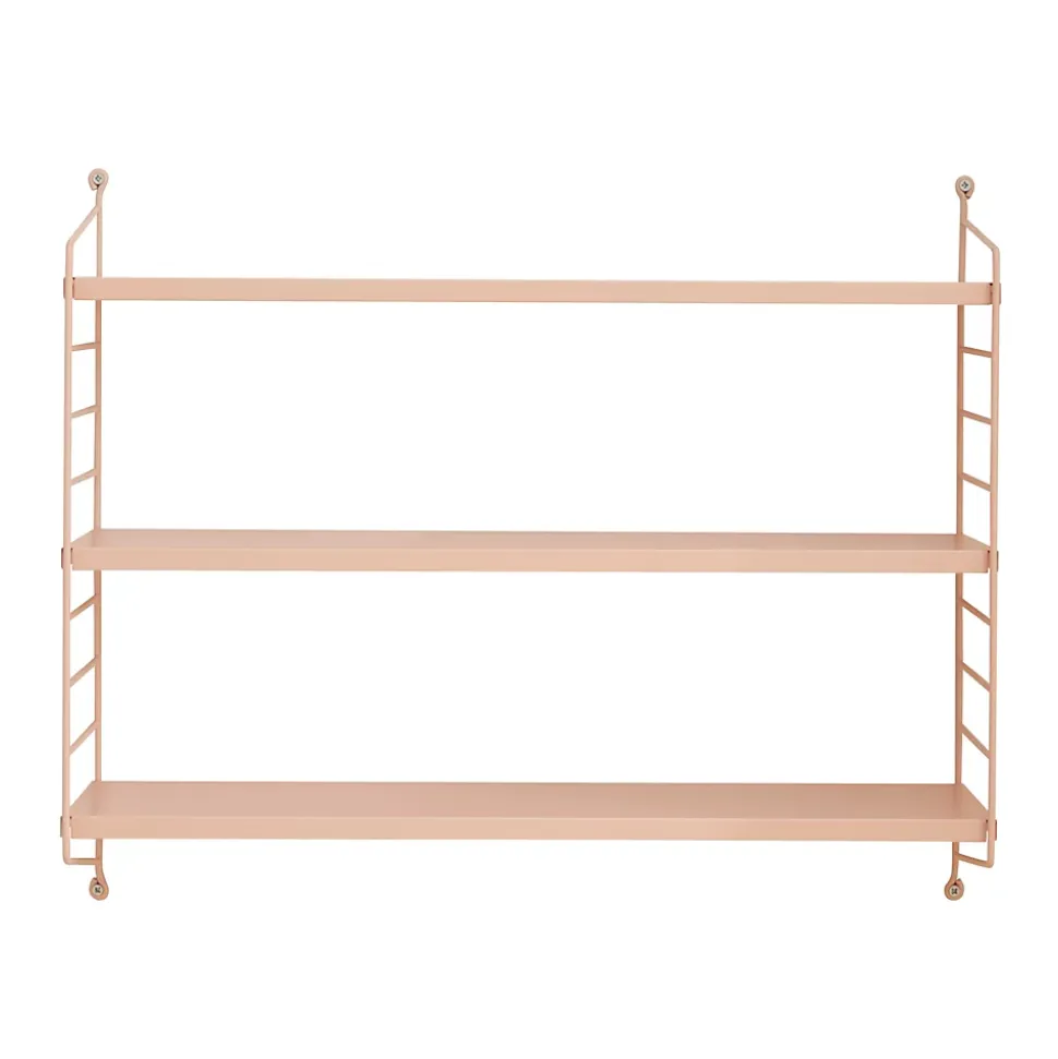 Lot de 2 étagères murales Strängnäs acier 50 x 60 x 15 cm saumon en.casa