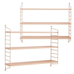 Lot de 2 étagères murales Strängnäs acier 50 x 60 x 15 cm saumon en.casa