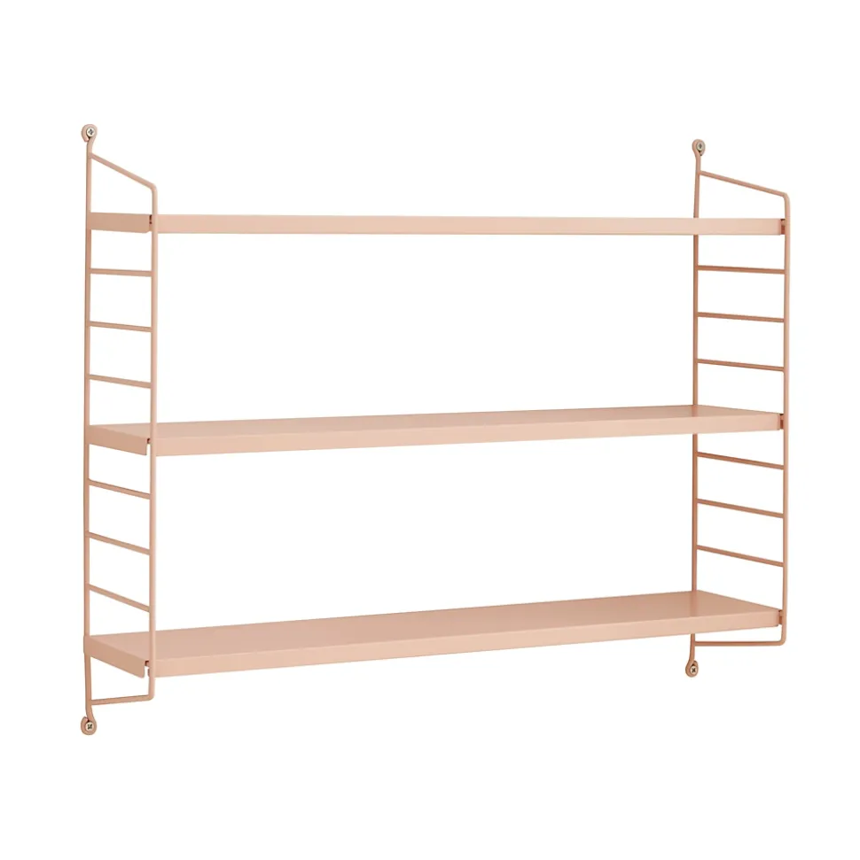 Lot de 2 étagères murales Strängnäs acier 50 x 60 x 15 cm saumon en.casa