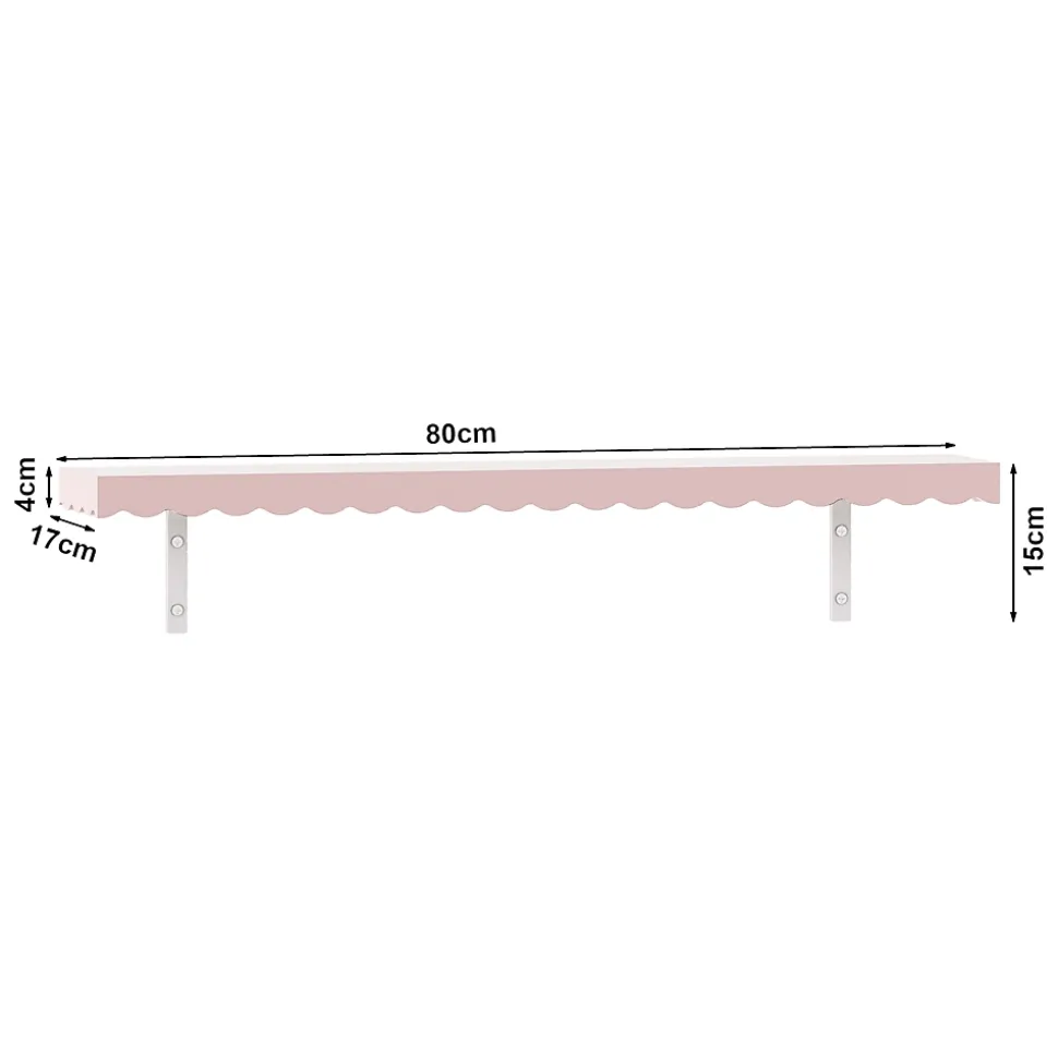 Lot de 2 étagères murales Vestnes 80 x 17 x 4 cm rose en.casa